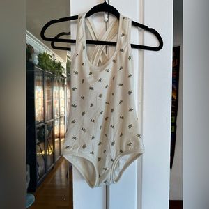 ARQ Cleo Leo bodysuit in Yellow Calico